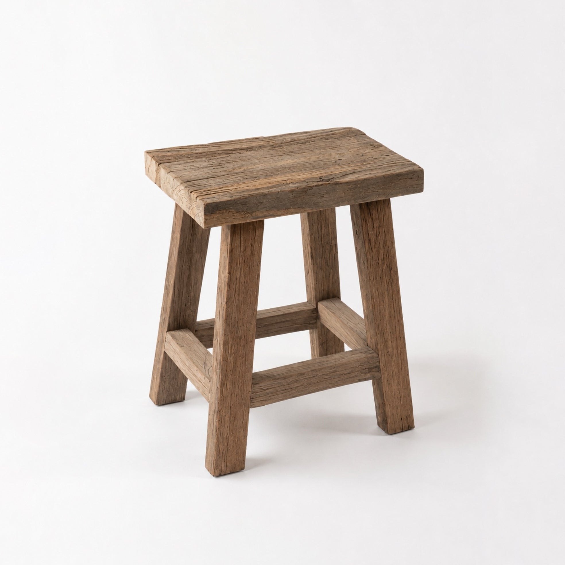 Rectangular Rustic Teak Stool 45cm | Pre Order