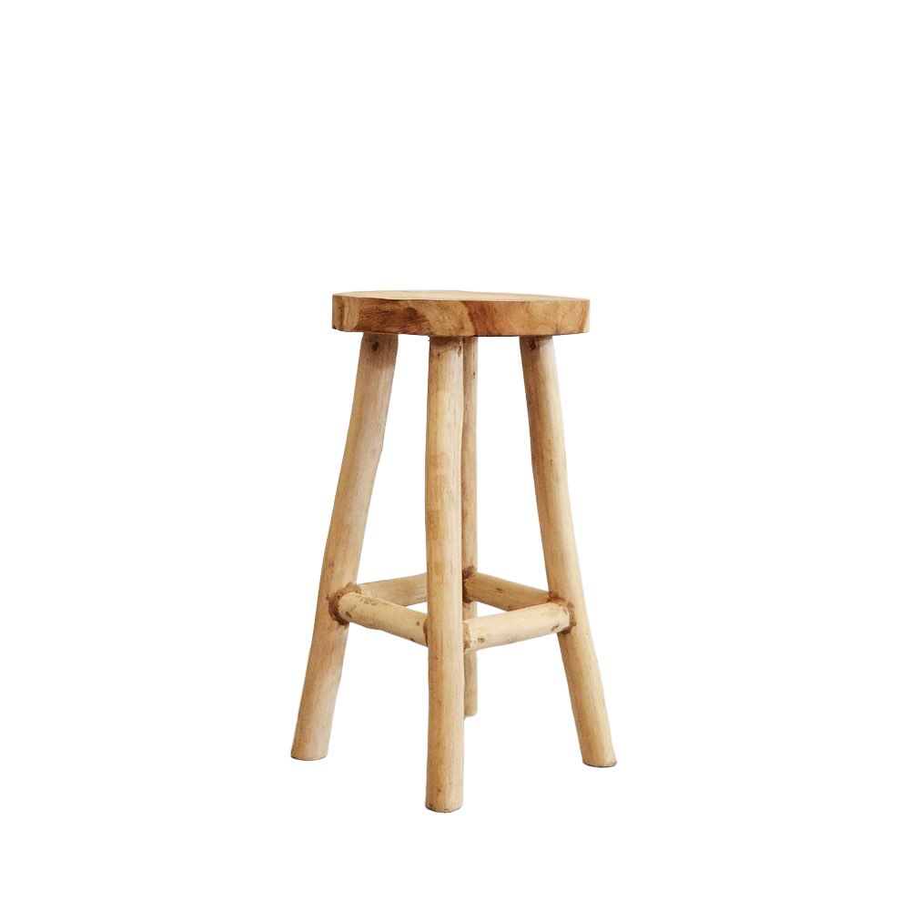 Large Cabana Rustic Teak Counter Stool 64cm - Set of 6