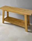 Rustic Teak Shelf Console Table 140cm