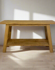 Rustic Teak Shelf Console Table 140cm