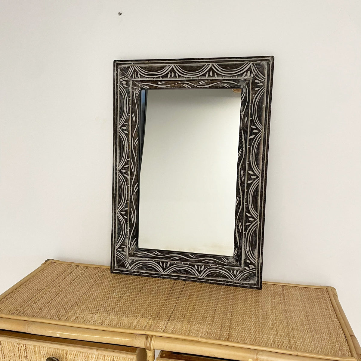 Rya Carved Timber Mirror 50cm x 70cm
