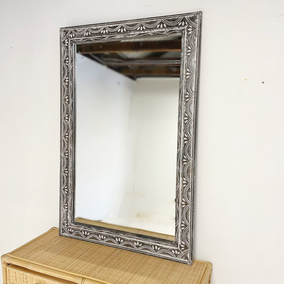 Rya Carved Timber Mirror 80cm x 120cm