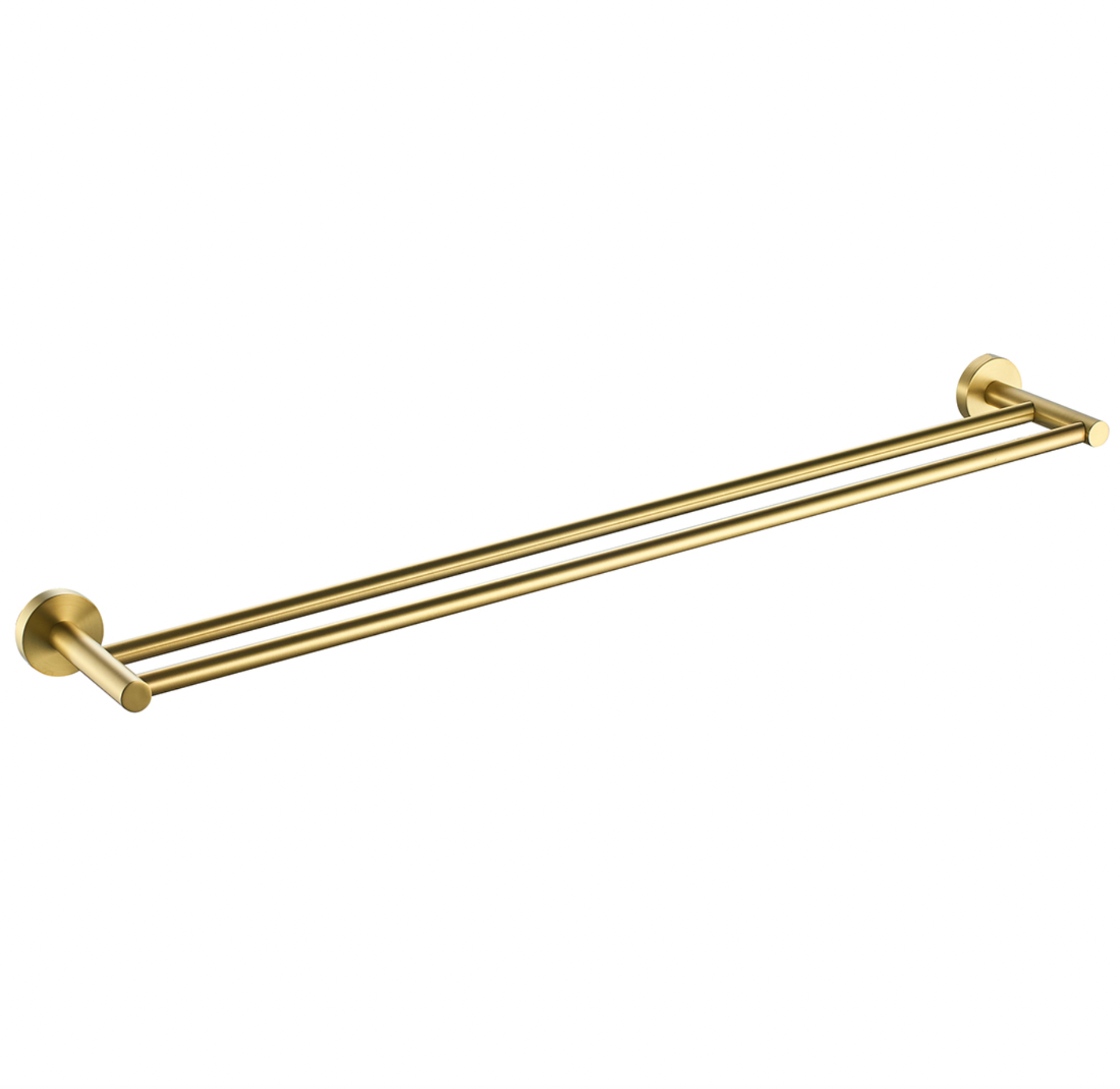 Otus Round Double Towel Rail 750mm - Brushed Gold