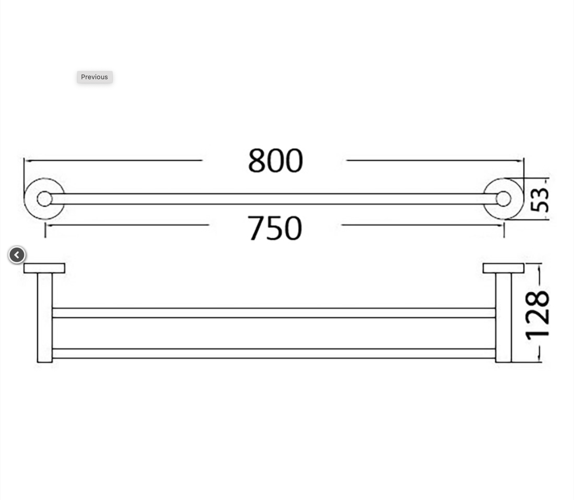 Otus Round Double Towel Rail 750mm - Brushed Gold