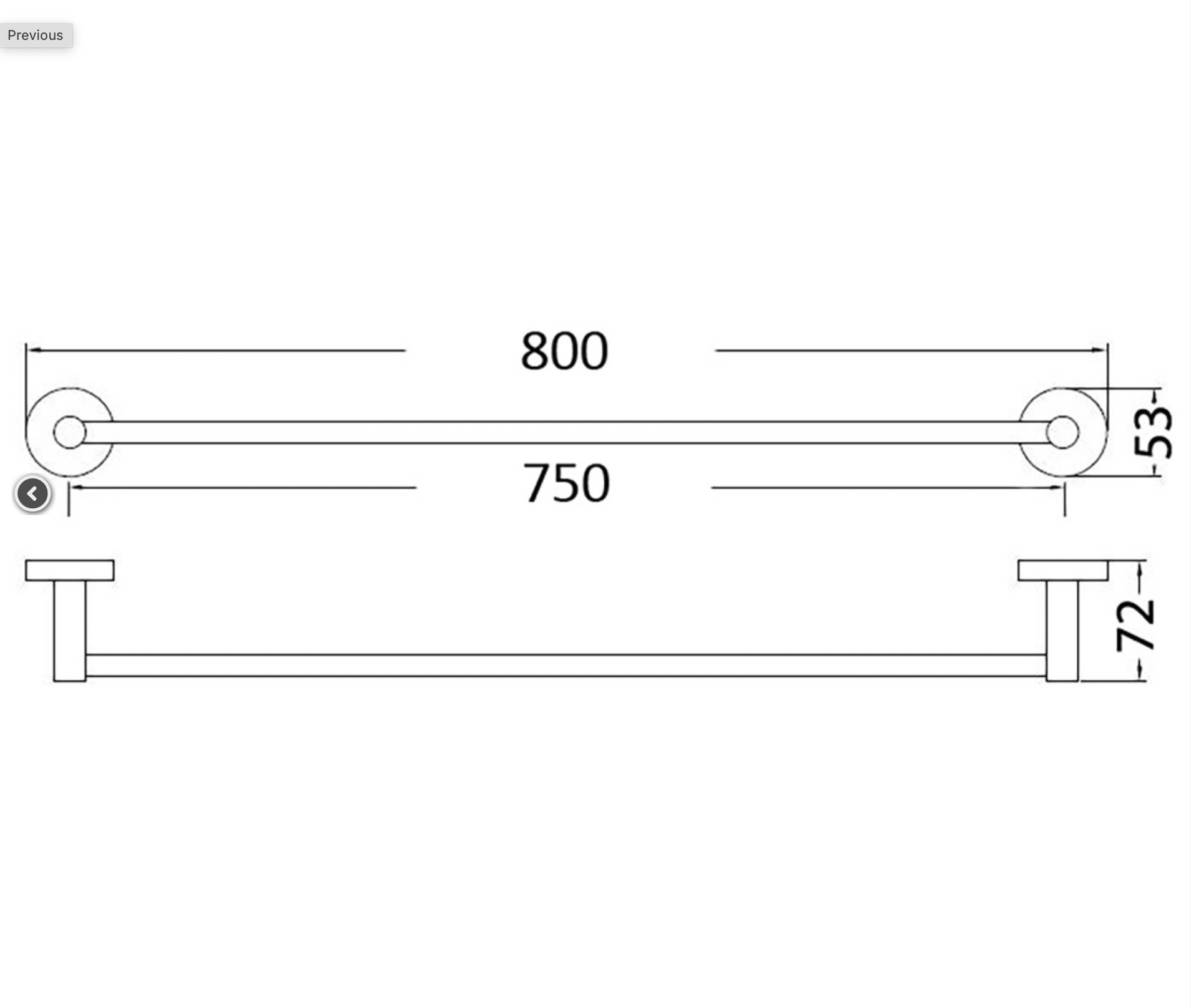 Otus Round Single Towel Rail 750mm - Brushed Gold