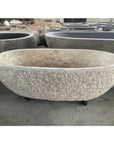 Oval Semi Polished Natural Marble Stone Bath