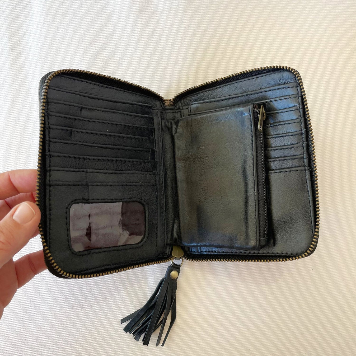 Small Eden Black/Tan Leather Wallet