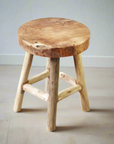 Small Cabana Rustic Teak Stool 45cm