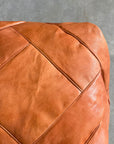 Square Braid Moroccan Leather Ottoman Footstool