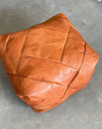 Square Braid Moroccan Leather Ottoman Footstool