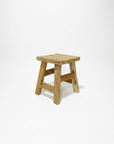Square Workers Rustic Teak Stool 45cm