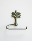 Tropical Palm Aged Brass Toilet Roll Holder