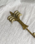 Large Tropical Palm Brass Wall Hooks 20cm