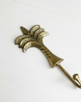 Large Tropical Palm Brass Wall Hooks 20cm