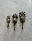 Medium Tropical Pineapple Brass Wall Hook 11cm