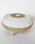 Two Tone Seagrass Woven Ottoman