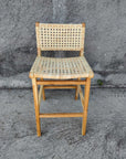 Villa Woven Teak Counter Stool with Back