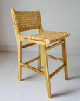 Villa Woven Teak Counter Stool with Back