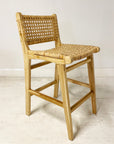 Villa Woven Teak Counter Stool with Back