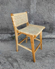 Villa Woven Teak Counter Stool with Back