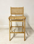 Villa Woven Teak Counter Stool with Back