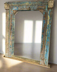Vintage Indian Timber Carved Mirror 01 - 151x194cm