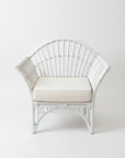 White Bangalow Split Cane Single Arm Chair
