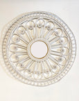 White Decorative Round Rattan Mirror