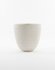 White Tribal Carved Palm Pots 02