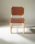 Woven Leather + Teak Dining Chair