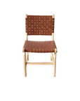 Woven Leather + Teak Dining Chair - Set of 2