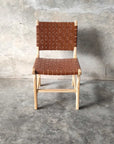 Woven Leather + Teak Dining Chair - Set of 4