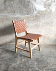 Woven Leather + Teak Dining Chair