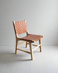 Woven Leather + Teak Dining Chair