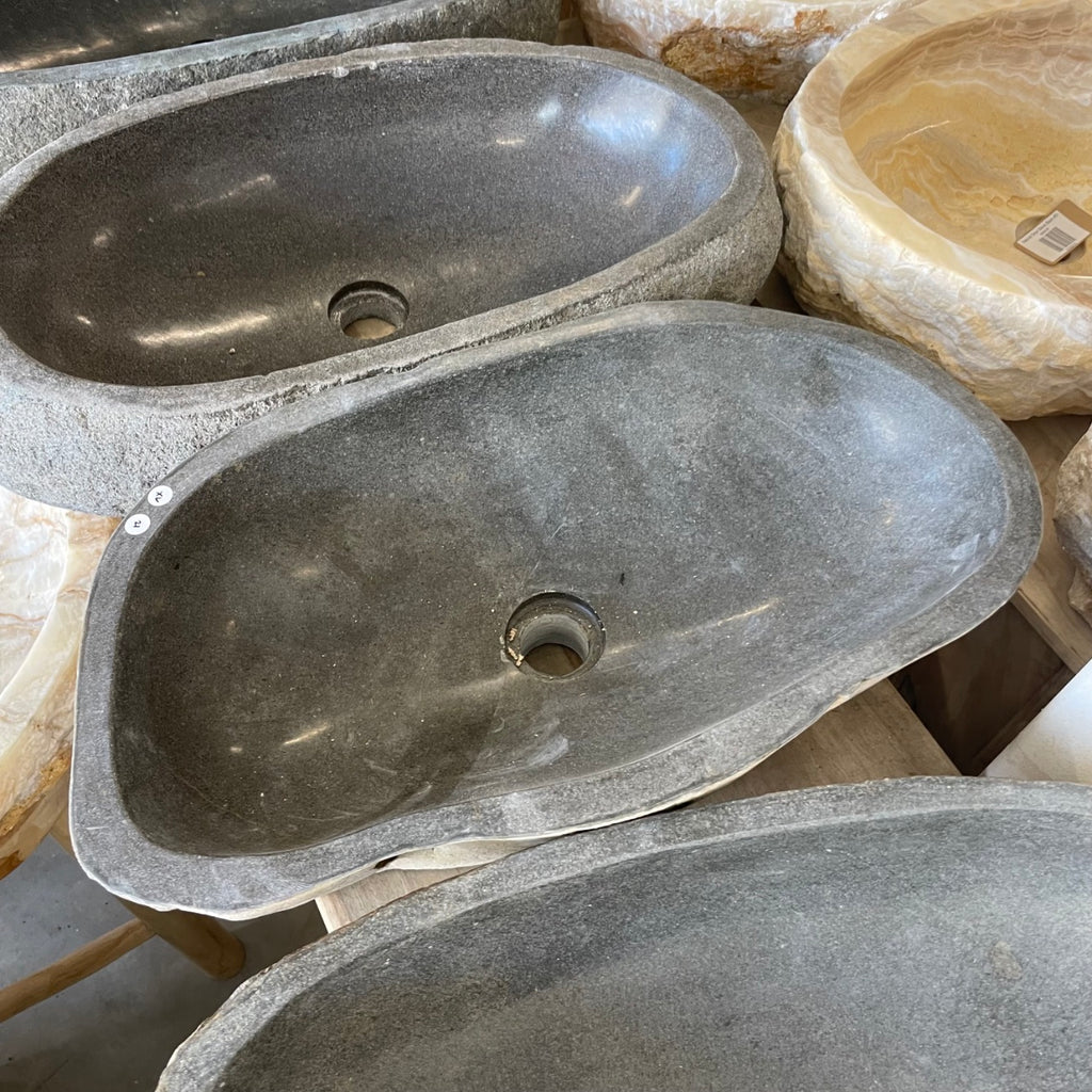 XL River Stone Basin 21 - 59 x 31cm – Paradise Living Co.