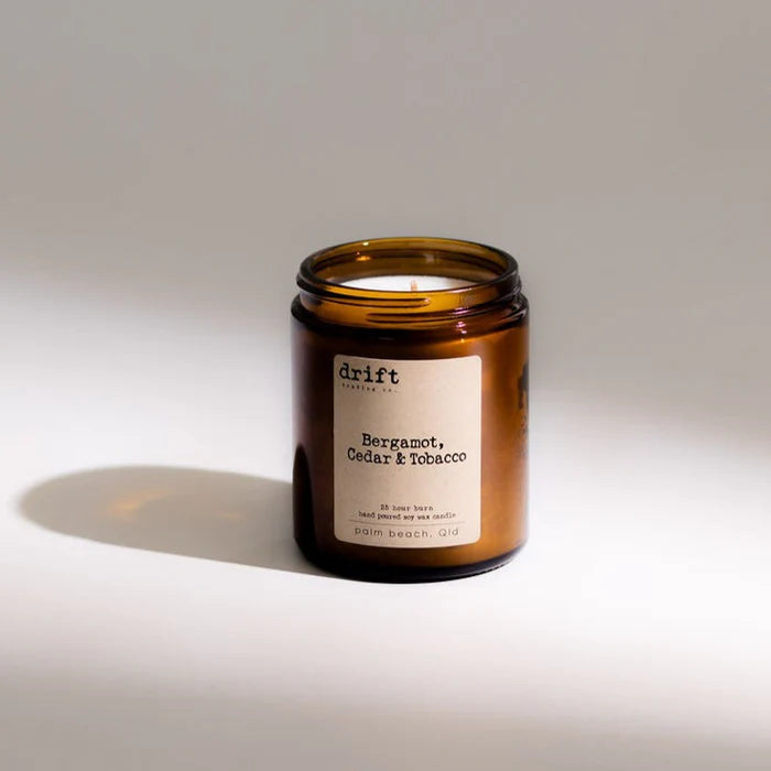 Medium Amber Drift Trading Co. Soy Wax Candles