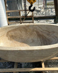 Oval Full Polished Onyx Stone Bath | Pre Order