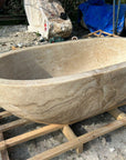 Oval Full Polished Onyx Stone Bath | Pre Order