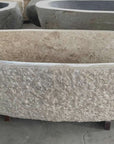 Oval Semi Polished Natural Marble Stone Bath