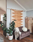 Round Rattan 3 Panel Screen Room Divider