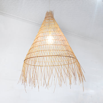 Large Aloha Woven Rattan Pendant