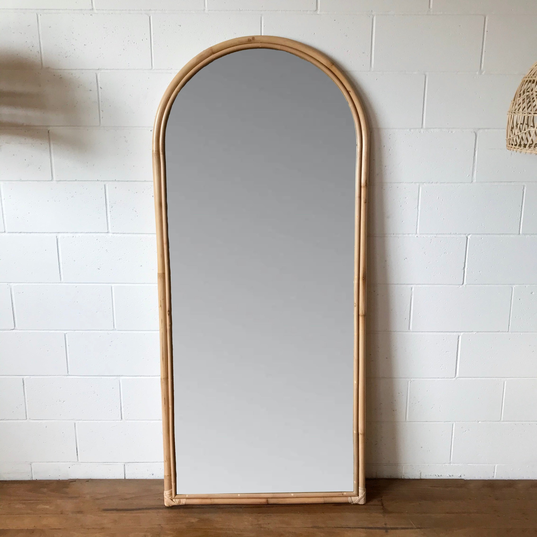 Arch Rattan Mirror 80x180cm