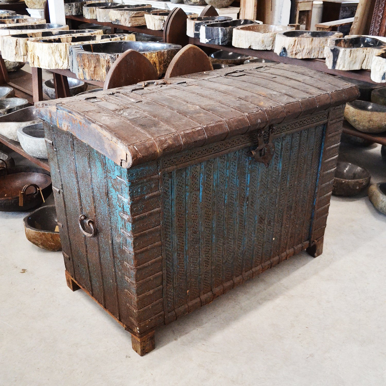 Antique Detailed Indian Pitara Box/ Trunk 