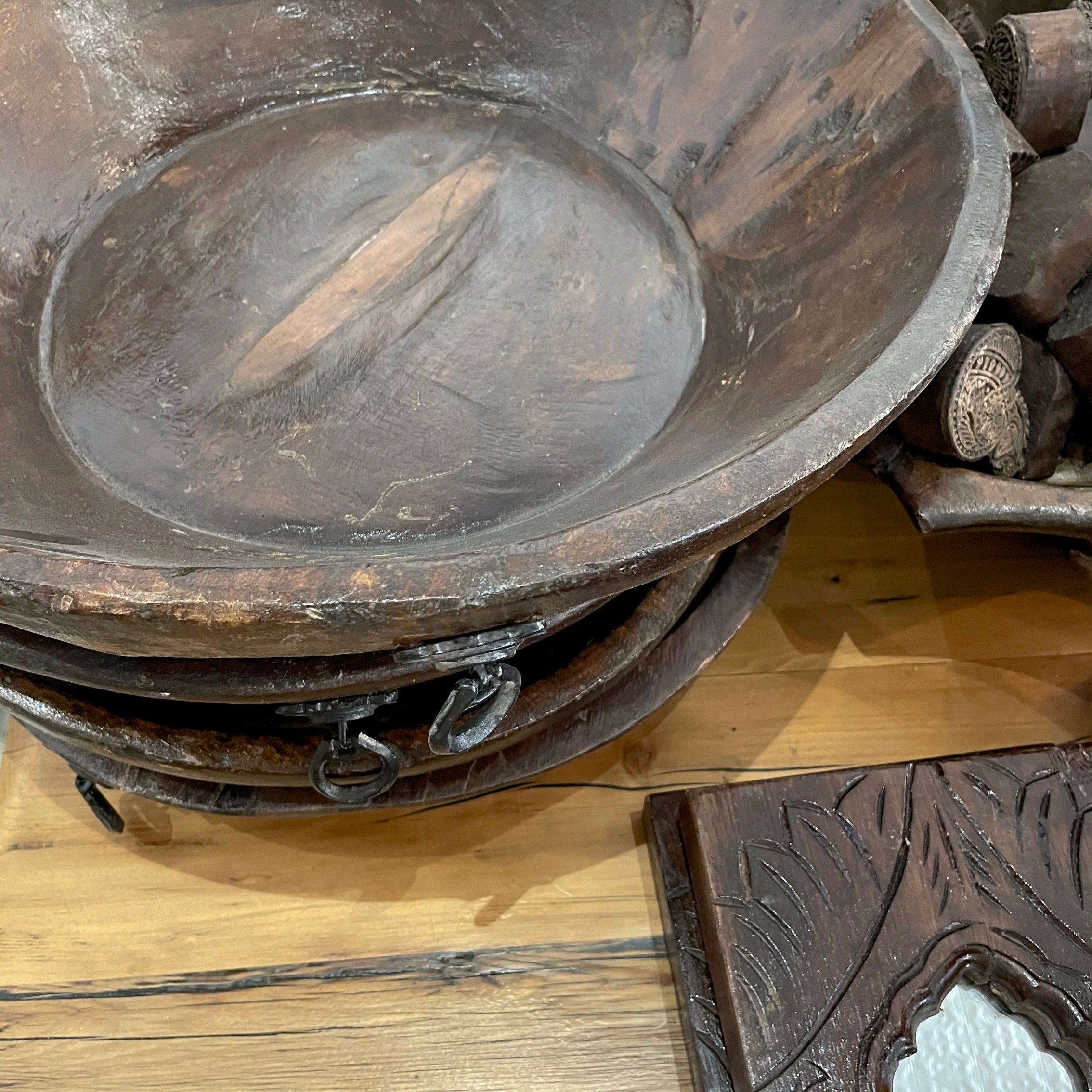 Assorted Dark Timber Indian Bowls
