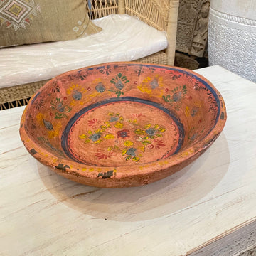 Assorted Painted Timber Indian Bowls
