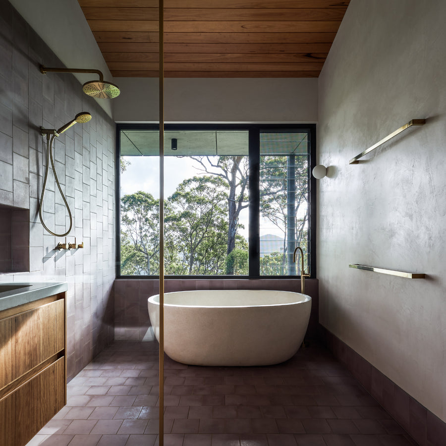 Oval Concrete Terrazzo Stone Bath 1500x900x550mm - Sandy White