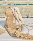 Natural Rattan Beach Lounger