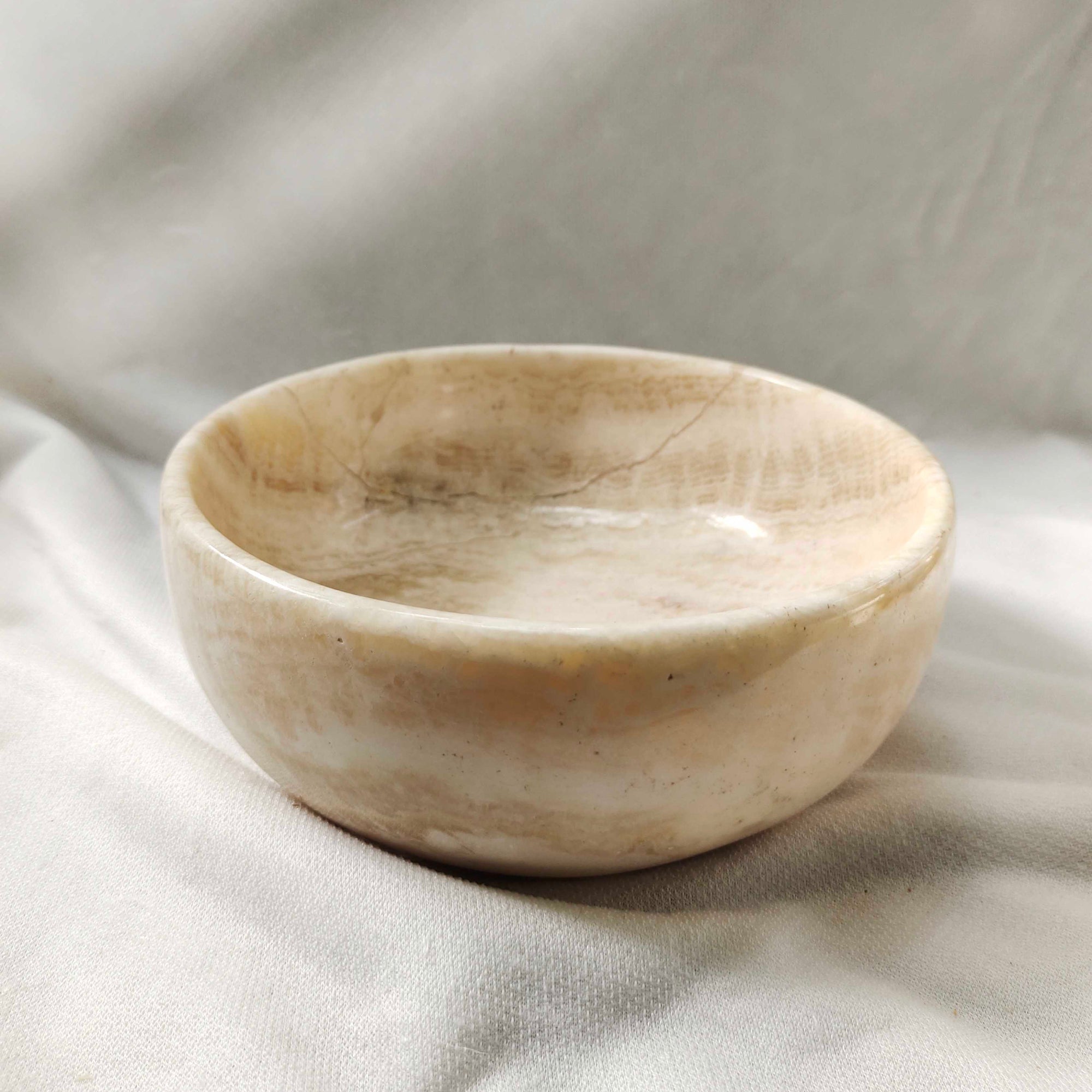 Beige Marble Stone Bowl 17cm Dia
