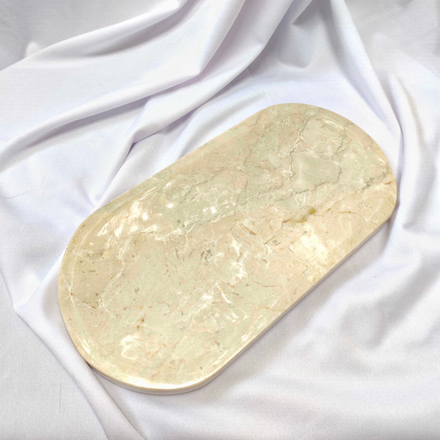 Beige Marble Stone Oval Dish