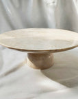 Beige Marble Stone Serving Stand 25cm Dia